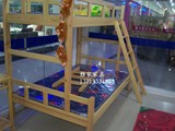 广州100%全纯实木松木家具订制定做 1.5米双层床带楼滑梯儿童子母