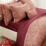 华丽紫红 提花色织面料 全棉贡缎床品四件套 欧式新婚床上用品