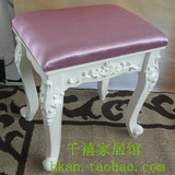 促销韩式田园实木梳妆凳欧式白色美甲凳子宜家布艺化妆椅简约包邮
