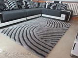 新款弹力丝地毯3D立体几何图案灰色客厅地毯茶几沙发地毯卧室飘窗