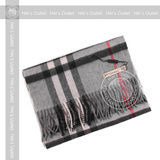代购正品【BURBERRY】秋冬新款大格子羊绒围巾--烟灰色 上海现货