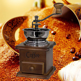 实木手摇咖啡豆磨豆机 小型手动研磨机粉碎机 家用磨粉咖啡机