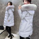 2015冬装新款女装韩版修身中长款外套连帽狐狸毛大毛领加厚羽绒服