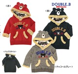 【预售】 mikihouse高级定制 2015新款三色熊头连帽卫衣