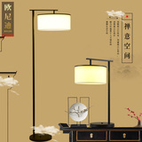 新中式台灯立式落地台灯灯铁艺客厅卧室书房布艺简约LED装饰灯
