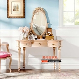 欧式复古卧室现代实木梳妆台 小户型特价美式迷你仿古原木化妆桌