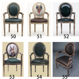 欧式实木餐椅 靠背酒店椅子 咖啡休闲餐椅 新中式 美式复古餐椅