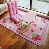 珊瑚绒草莓KT猫卡通地毯儿童地毯可爱地垫可机洗客厅地毯卧室地毯