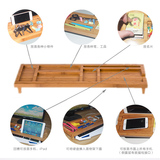 置物架竹木创意办公室用品收纳盒电脑键盘整理收纳架多功能桌面