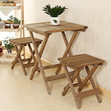 实木可折叠桌子zakka日式多用餐桌椅组合复古户外阳台简易桌椅