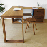 实木书桌电脑桌白橡木家具简约现代北欧风格书房家具可定制尺寸