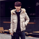 AFS JEEP战地吉普加厚羽绒服男 短款韩版修身2015新款男装外套潮