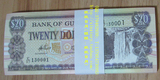 圭亚那 纸币20元面值 外国纸币收藏钱币外币 100张/整刀批发