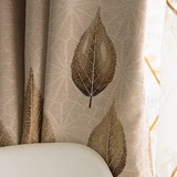 haidms 定制美式成品中式古典仿麻亚麻遮光窗帘布料客厅卧室飘窗