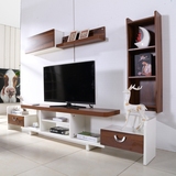 简约小户型超薄电视柜现代客厅整体电视墙伸缩北欧家具地柜组合