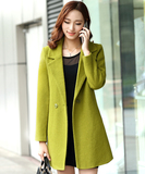 2015冬装新款韩版女装胖MM毛呢外套女中长款修身呢子大衣女士外套