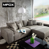MFOX北欧简约小户型现代休闲客厅特价布艺沙发组合转角沙发8009#