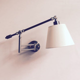 现代简客厅小灯书房卧室床头壁灯可折叠伸缩调节铁艺摇臂灯走廊灯