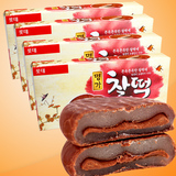包邮  韩国进口零食食品 糯米点心糕点 乐天巧克力打糕派186g*4盒