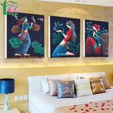 客厅装饰画欧式壁画艺术人物抽象无框画少数民族少女沙发背景挂画