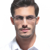 爱唯思 钻石切边眼镜 男款TR90无框近视眼镜架 配成品眼镜框