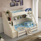 韩式子母床 白色儿童床上下床铺高低床母子床双层实木母子床1.2米