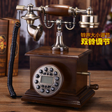 慕臻仿古欧式实木电话机复古时尚创意美式家用中式古典手摇座机