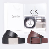 美国代购2016款Calvin Klein男士腰带牛皮休闲CK皮带礼盒装 现货