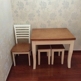 实木餐桌椅组合 伸缩折叠餐桌小户型 长方形 桌子折叠 家用小简易