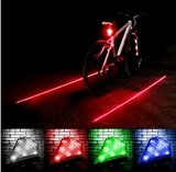 山地自行车激光超炫尾灯平行线警示灯死飞车后尾灯可充电钻石尾灯