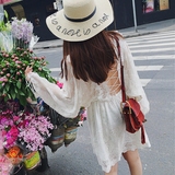 【心蓝Grace Li】真丝刺绣后背绑带连衣裙仙 女夏季新款气质裙子