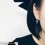 NUANCE专柜正品韩国代购珍珠秀气十字架耳钉耳饰品进口正品耳环