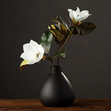 美式乡村 日式简约禅意新中式黑色陶瓷花瓶摆件 餐桌插花装饰花器