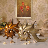 欧式复古创意地中海海螺摆件 家居饰品玄关客厅电视柜树脂工艺品