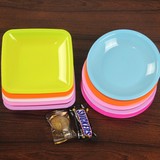 彩色圆形塑料零食瓜子小碟子 糖果小吃碟吐骨碟平底盘餐具批发