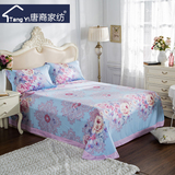 加厚全棉双人床单单件纯棉印花加边圆角1.8和2米宽床上用品套件