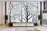 艺术玻璃电视背景墙客厅工艺玻璃屏风玻璃玄关隔断雕刻浮雕 树影