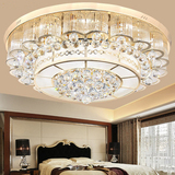 新款奢华led客厅水晶灯饰现代简约圆形卧室吸顶灯欧式S金餐厅灯具