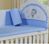 婴儿床上用品七套件七件套全棉粉色宝宝床品春秋纯棉婴儿床围定做