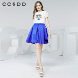 CCDD2016夏装新款专柜正品女钉珠装饰纯色甜美百褶裙C52S045