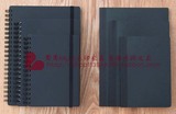 香港代购 MUJI无印良品 黑色封面双环/滑顺笔记本 本子 日本文具