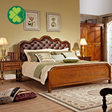 美式实木床美式乡村卧室1.8米双人软靠大床欧式床气动高箱储物床