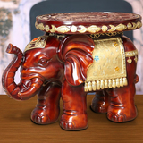 高档招财大象换鞋凳白色欧式客厅摆件家居装饰品树脂象凳子工艺品