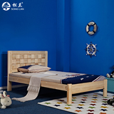 松兰家具特价床松木单人床1.2米 成人双人床1.5儿童床实木单层床