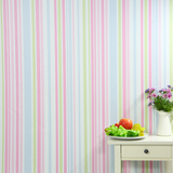 地中海加厚卧室客厅电视自粘墙纸防水温馨自粘壁纸粉色蓝色条纹