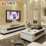 现代简约欧式小户型大理石茶几电视柜套装组合整装 客厅成套家具