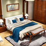 东南亚家具床实木高箱床槟榔色高箱床中式实木床水曲柳实木高箱床
