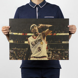 【H316】艾弗森 NBA巨星/牛皮纸海报/酒吧客厅装饰画51x35.5cm