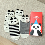 特卖~韩国后跟熊猫可爱袜子女短袜低帮学生保暖棉袜批发潮