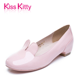 Kiss Kitty甜美糖果色春夏新款浅口方头真皮女单鞋